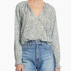 Veronica Beard Layana Floral Cotton Top, size large